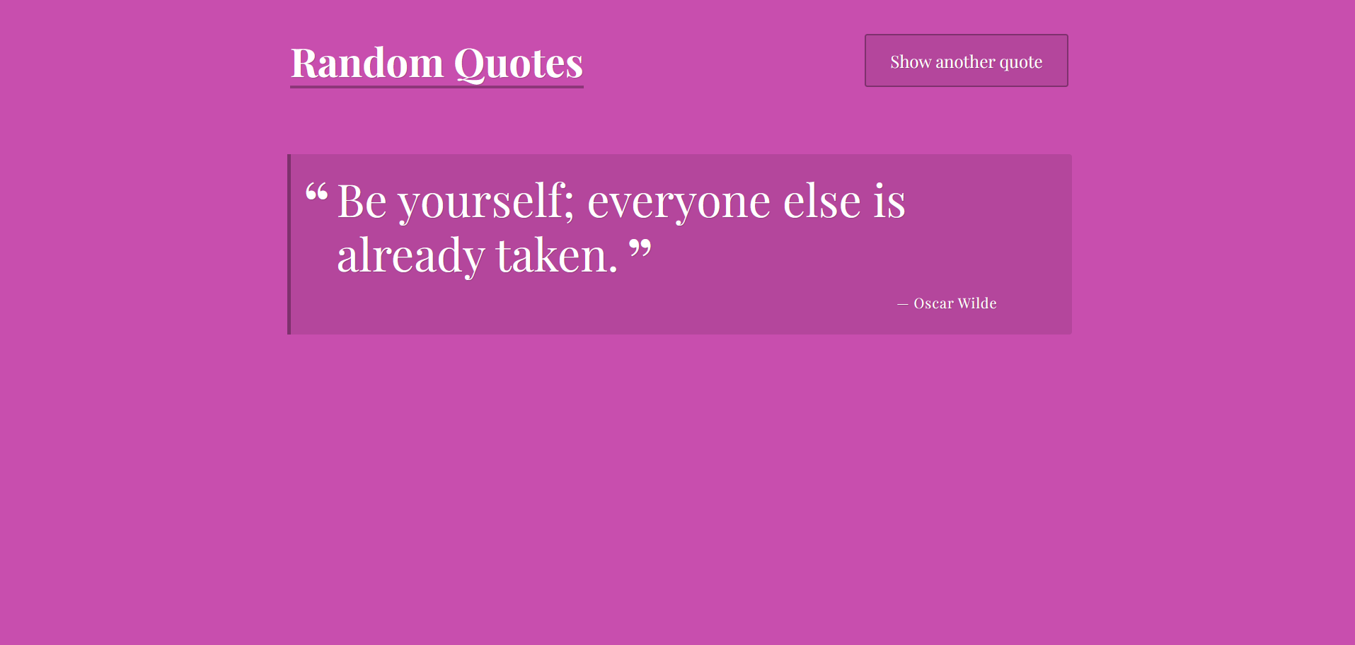 Random Quote Generator Screenshot